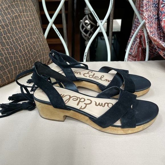 Sam Edelman Jenna Ankle Wrap Sandal Black 90’s 9 - Picture 3 of 10